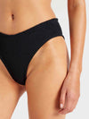 Close up of black bikini bottoms from HunzaG