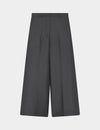 wide leg black suit trousers with belt loops