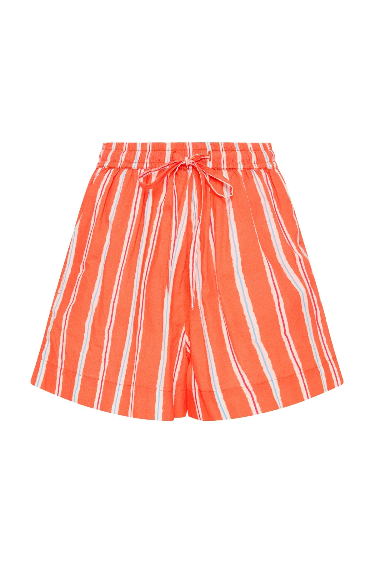 Pull on orange stripe shorts with elasticated waist