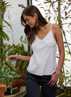 White cami with frayed edges
