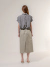Pleated Sleeve Blouse Black Check