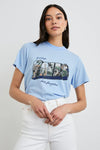 Pale blue slogan tee with Rails Los Angeles decal