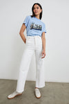 Pale blue slogan tee with Rails Los Angeles decal