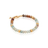 Amazonite beaded bracelet with gold plated sterling silver lobster clasp