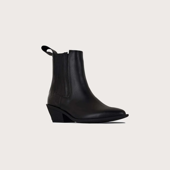Black boot on a white background