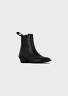 Black boot on a white background