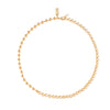 half cubic zirconia half ball chain gold choker necklace