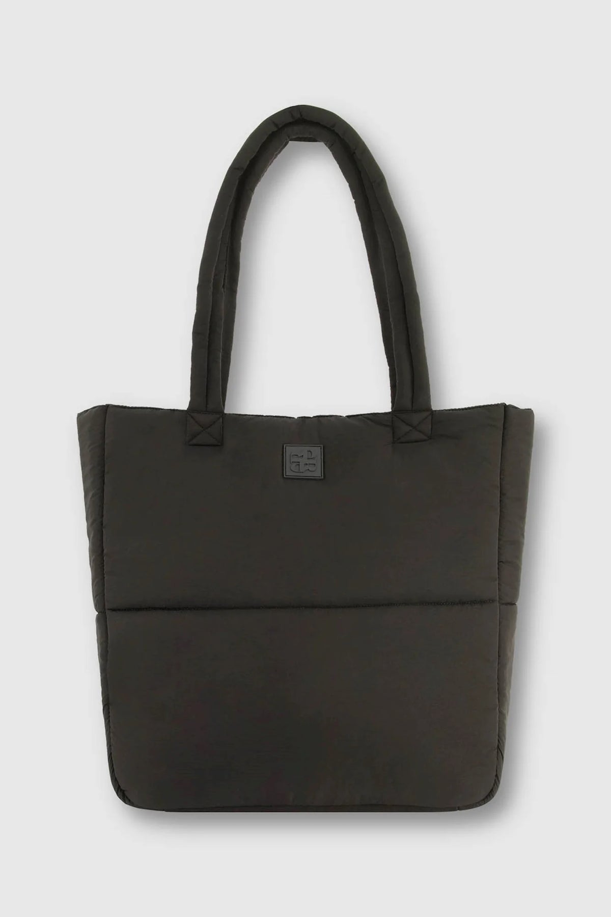 Black padded shopper bag