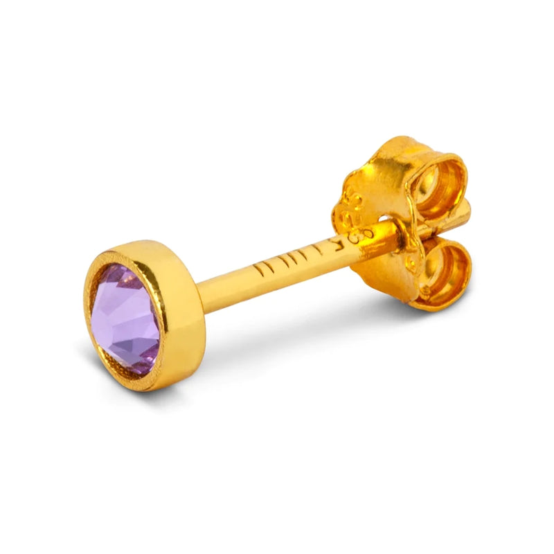 Gold plated crystal stud earring 