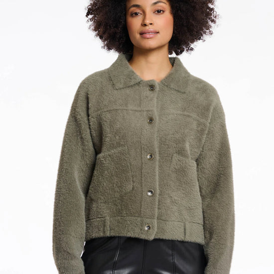 short green jacket with collar and patch pockets from rino and pelle