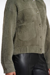 short green jacket with collar and patch pockets from rino and pelle close up
