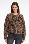 leopard print super soft short jacket with collar and patch pockets from rino and pelle