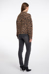 leopard print super soft short jacket with collar and patch pockets from rino and pelle rear view