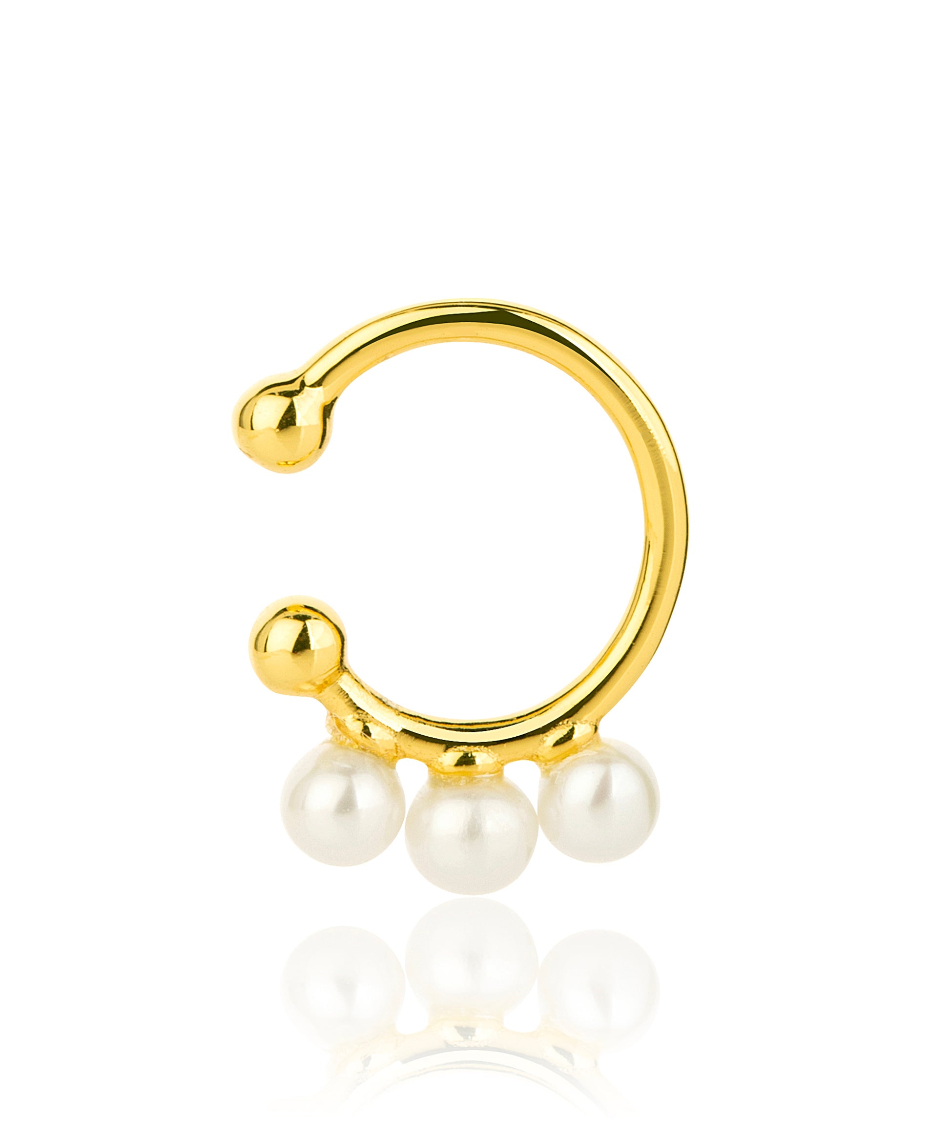 gold 3 pearl ear climber