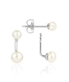 silver stud earrings with optional pearl drop