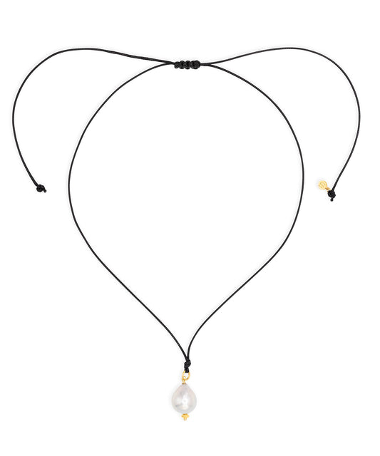 Necklace with a pearl pendant on a white background