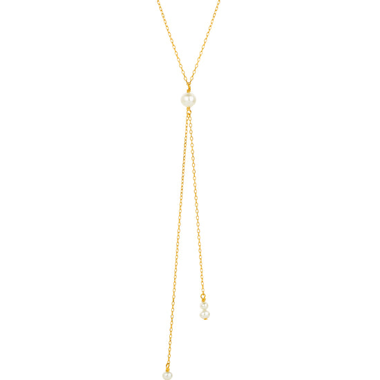 gold pearl lariat necklace