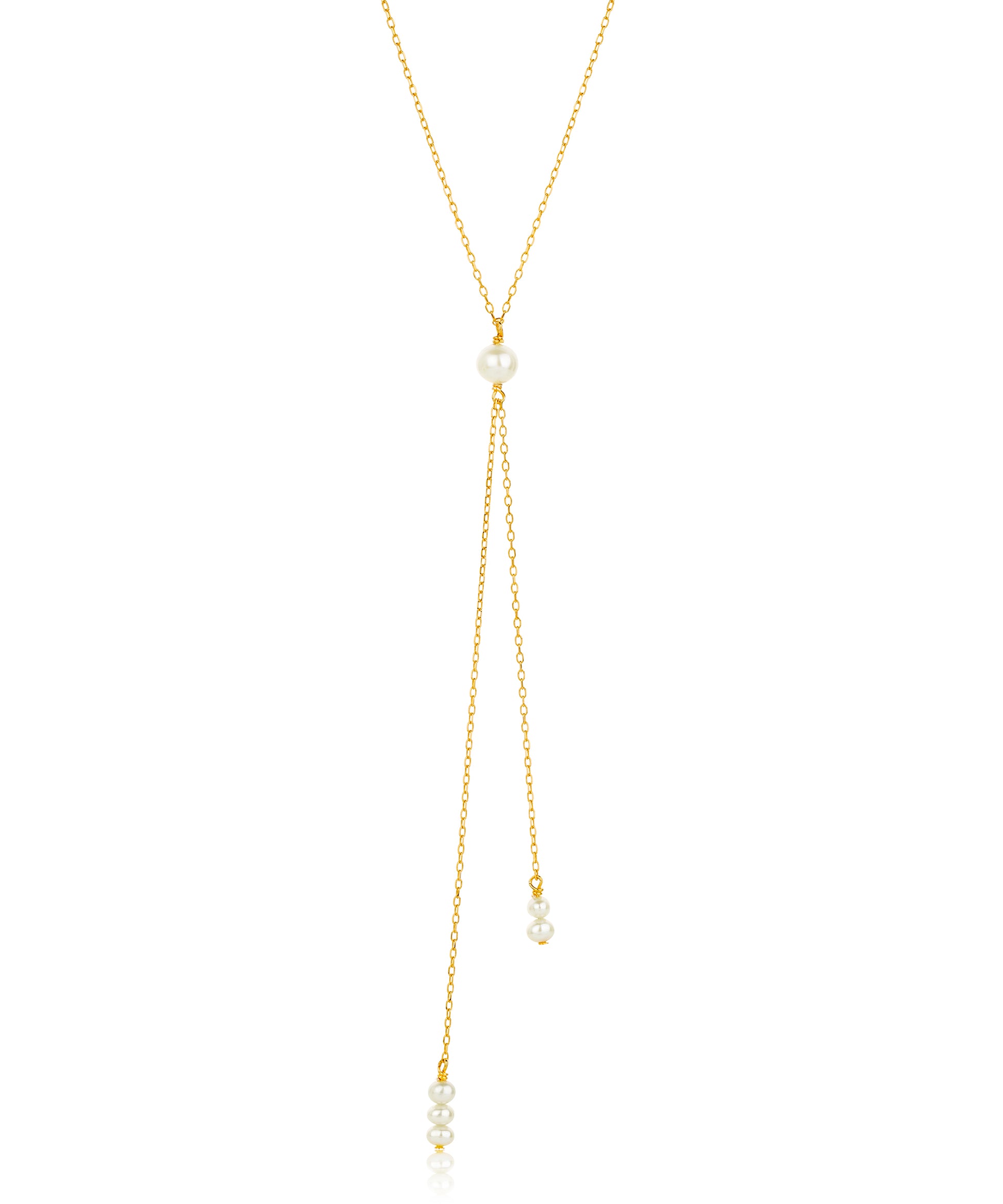 gold pearl lariat necklace