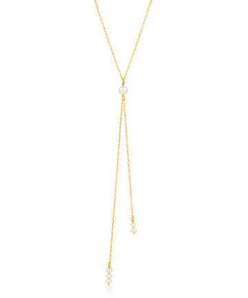 gold pearl lariat necklace