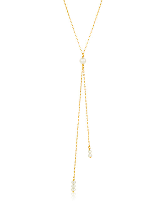 gold pearl lariat necklace