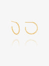 Gold hoop earrings on a white background