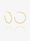 Gold hoop earrings on a white background