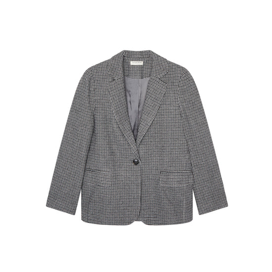 dogtooth blazer with 2 front welt pocket, 3 button cuff and classic lapel