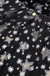 Midi A line black skirt with silver stars