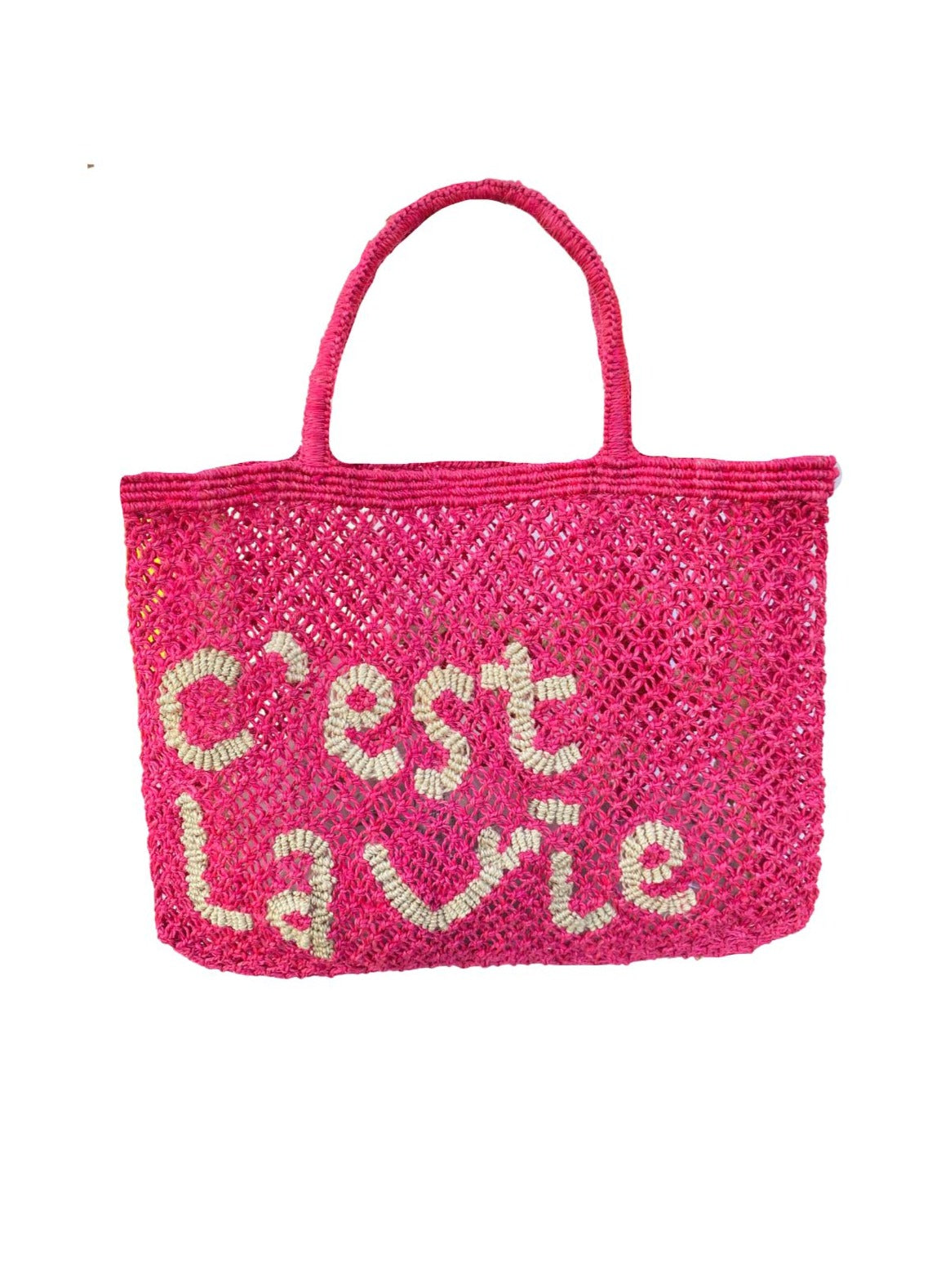 C'est La Vie Bag Hot Pink/Natural Large