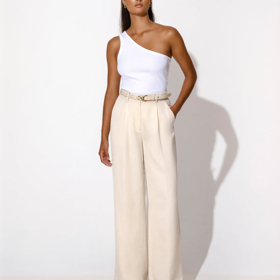 straight leg cream trouser 