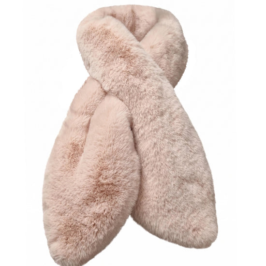 Faux fur scarf in blush