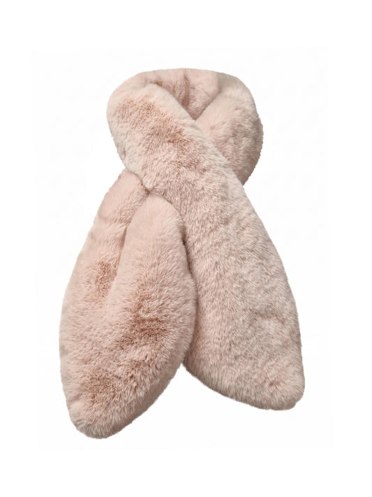 Faux fur scarf in blush