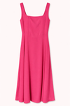 Pink dress with thin straps on a white background