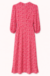 Pink floral dress on a white background