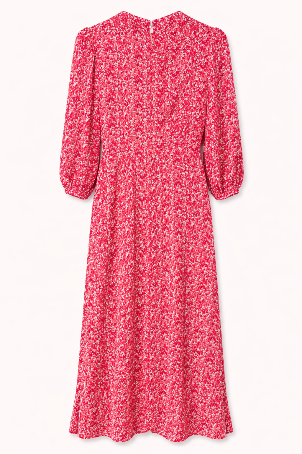 Pink floral dress on a white background
