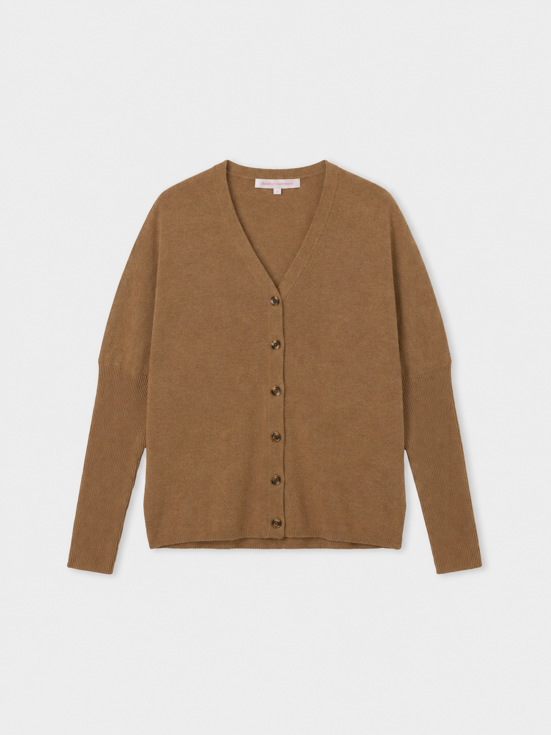Camel V neck cashmere cardigan
