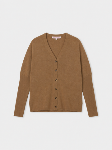 Camel V neck cashmere cardigan