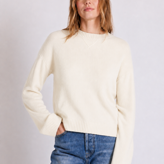 cream cashmere round neck knit 