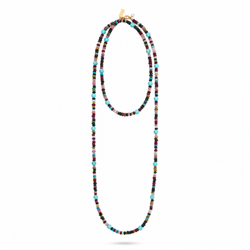 Long Beaded Necklace Turquoise