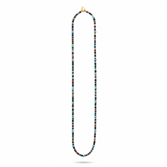 Long Beaded Necklace Turquoise