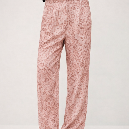 Wide straight leg trousers with pink animal print from ba&sh