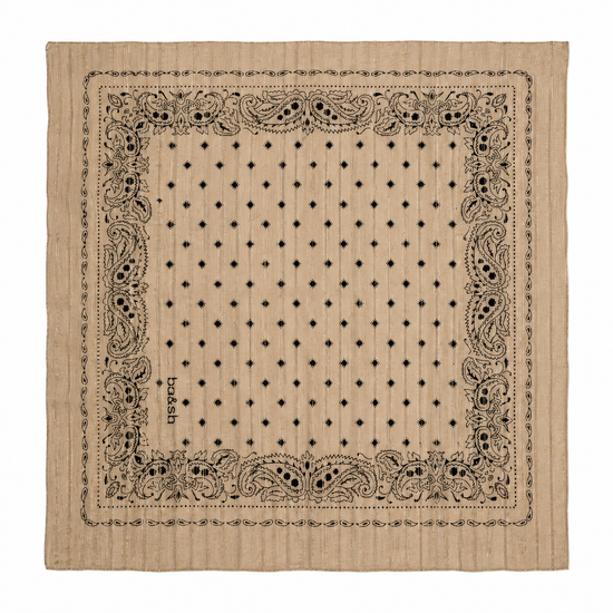 silk paisley print scarf flat lay