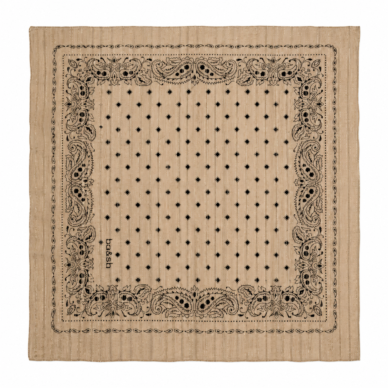 silk paisley print scarf flat lay