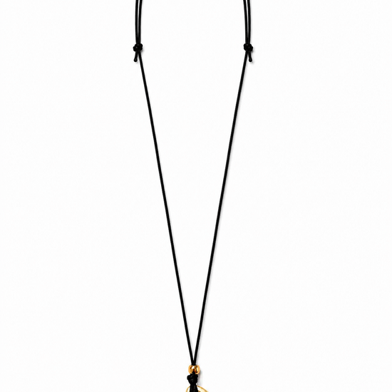 Long cord necklace with gold pendant from talis Chains