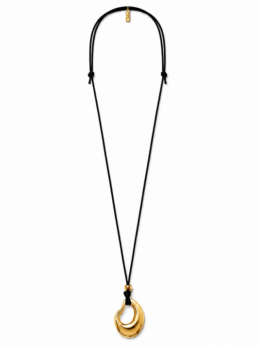 Long cord necklace with gold pendant from talis Chains