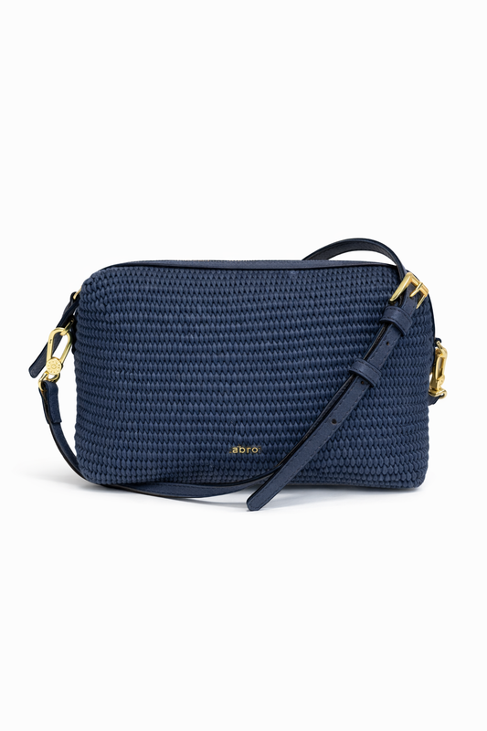 Kaia Raffia Bag Navy
