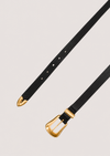 black leather belt with gold hard ware