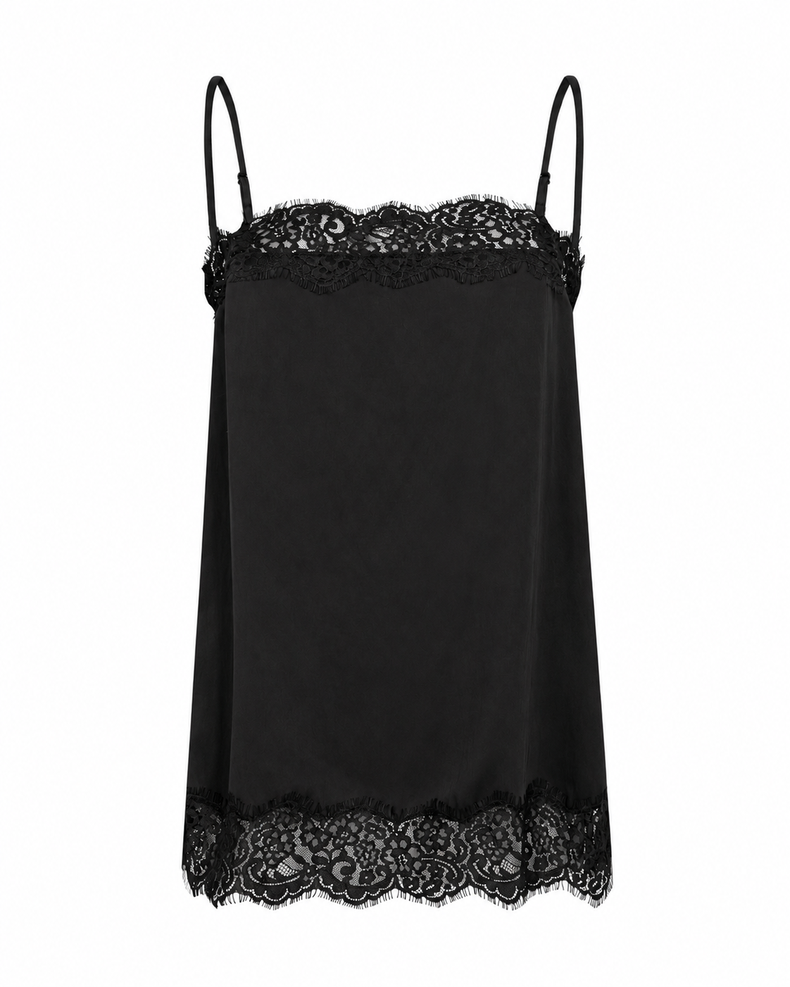 lace trimmed black camisole
