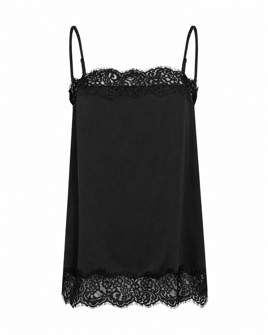 lace trimmed black camisole
