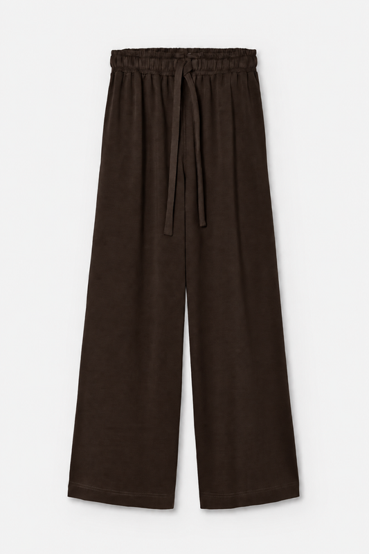 Neoprene Palazzo Trousers Truffle